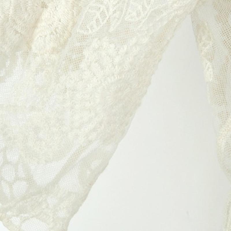 Kimono Sheer Floral - 女性夏のレースオープンフロント着物カーディガンかぎ針編み花葉柄薄手のメッシュ水着カバーアップビーチブラウス