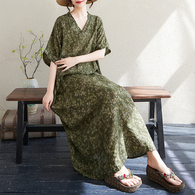 夏用Vネックルーズコットンリネンロングビーチスカートバケーシ - Linen Dress Wrap のレビューと価格
