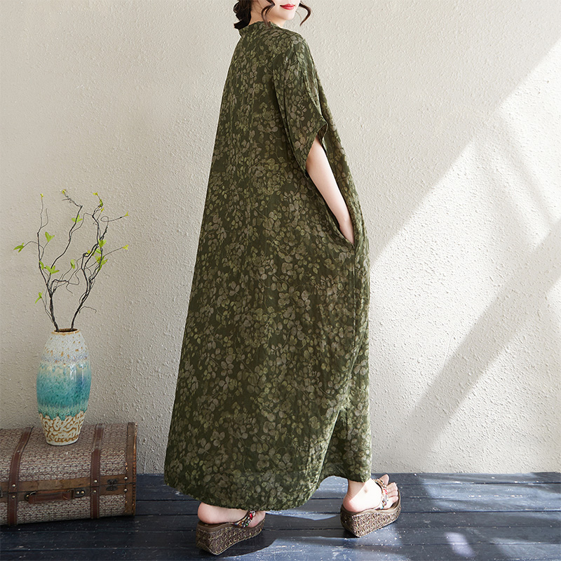 夏用Vネックルーズコットンリネンロングビーチスカートバケーシ - Linen Dress Wrap のレビューと価格