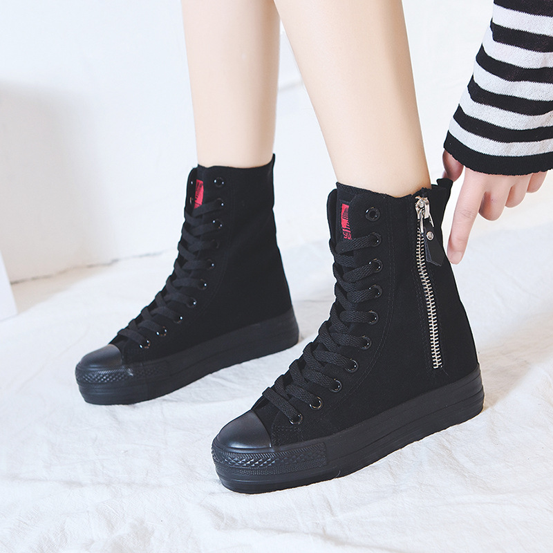 女性の靴新しいハイトップサイドジップキャンバスシューズデザイ - Wedge Espadrille Women のレビューと価格