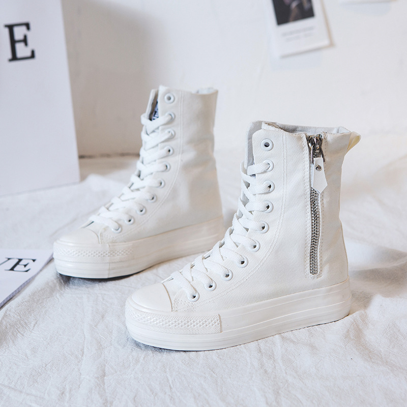 女性の靴新しいハイトップサイドジップキャンバスシューズデザイ - Wedge Espadrille Women のレビューと価格