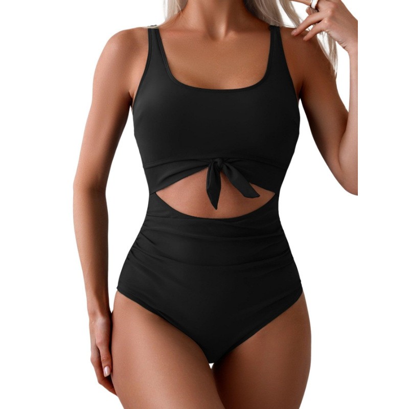 女性用お腹コントロールスリムフィットカットアウトレースアップ - Swimsuit Bikini Ruched のレビューと価格